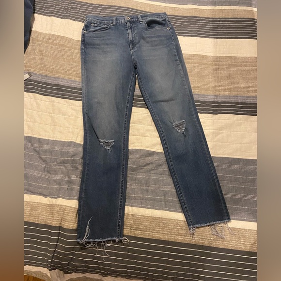 RAG & BONE high rise ankle skinny distressed jeans - Picture 1 of 10